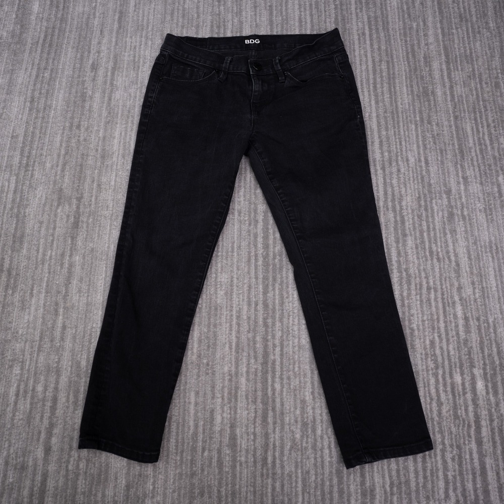 BDG Slim Jeans Womens 29x23 Black Excellent Stretch Mid Rise Tapered Leg